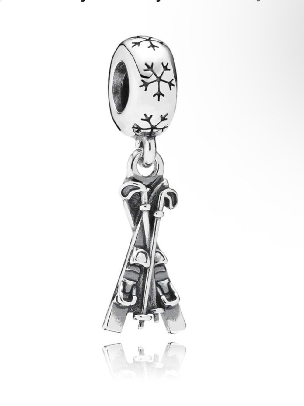 Retired Pandora Skis & Pol Dangle Charm Sterling Silver ALE 925